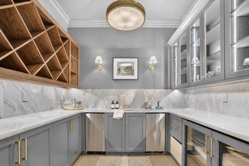 Custom wine and beverage room by Wolfe Homes