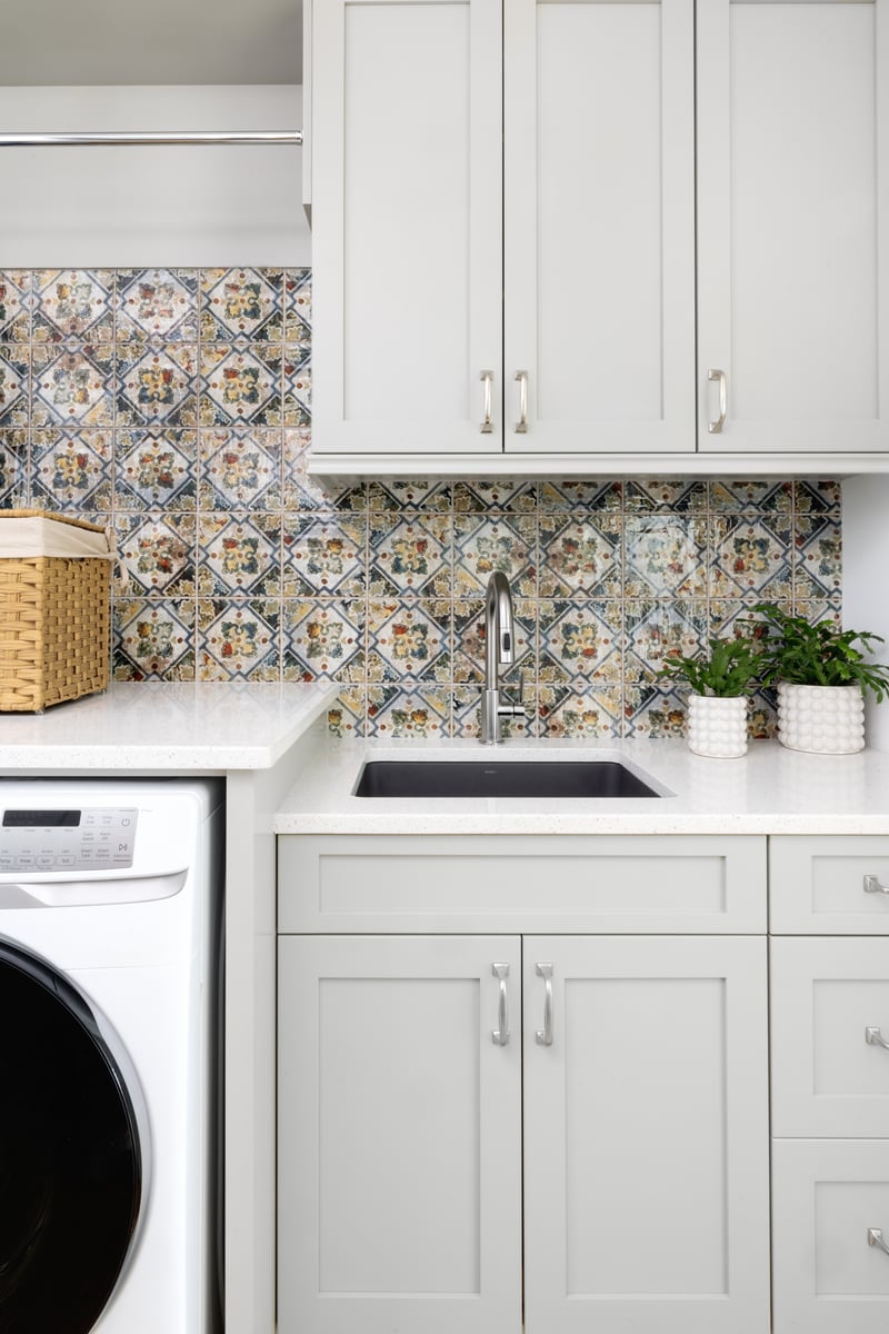 Laundry Room with custom tilework
