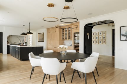 Open concept kitchen and dining renovation by Wolfe Homes
