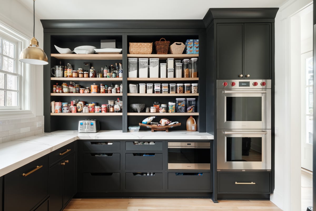 Scullery kitchen with pantry and Wolf double oven