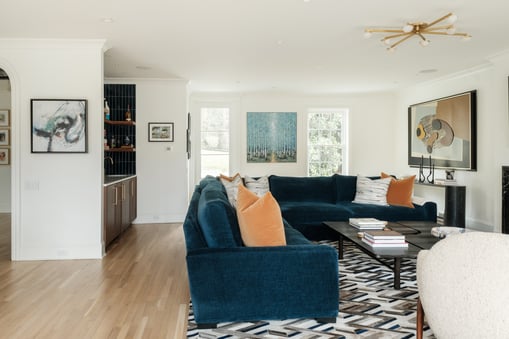 Remodeled Modern Living Room in High Point, NC by Wolfe Homes