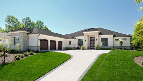 Spacious driveway leading to a custom-built home by Wolfe Homes in Greensboro, NC