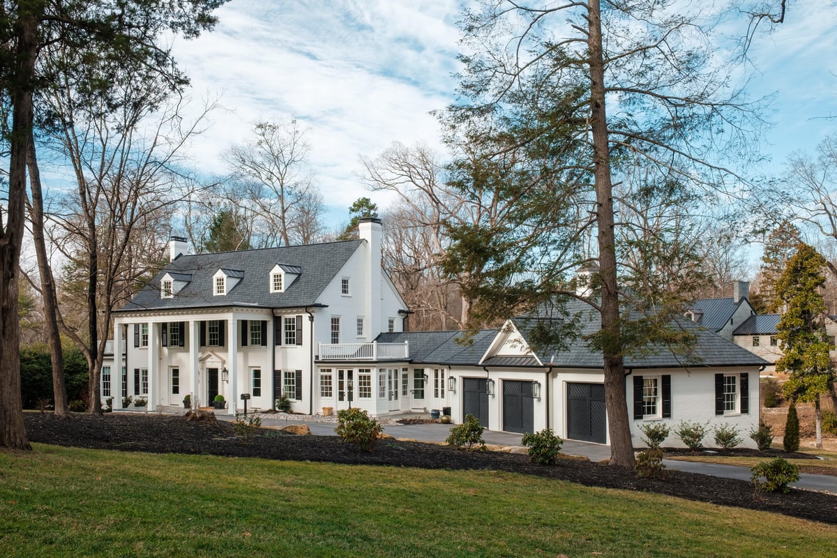 Exterior of remodeled colonial revival in High Point, NC by Wolfe Homes