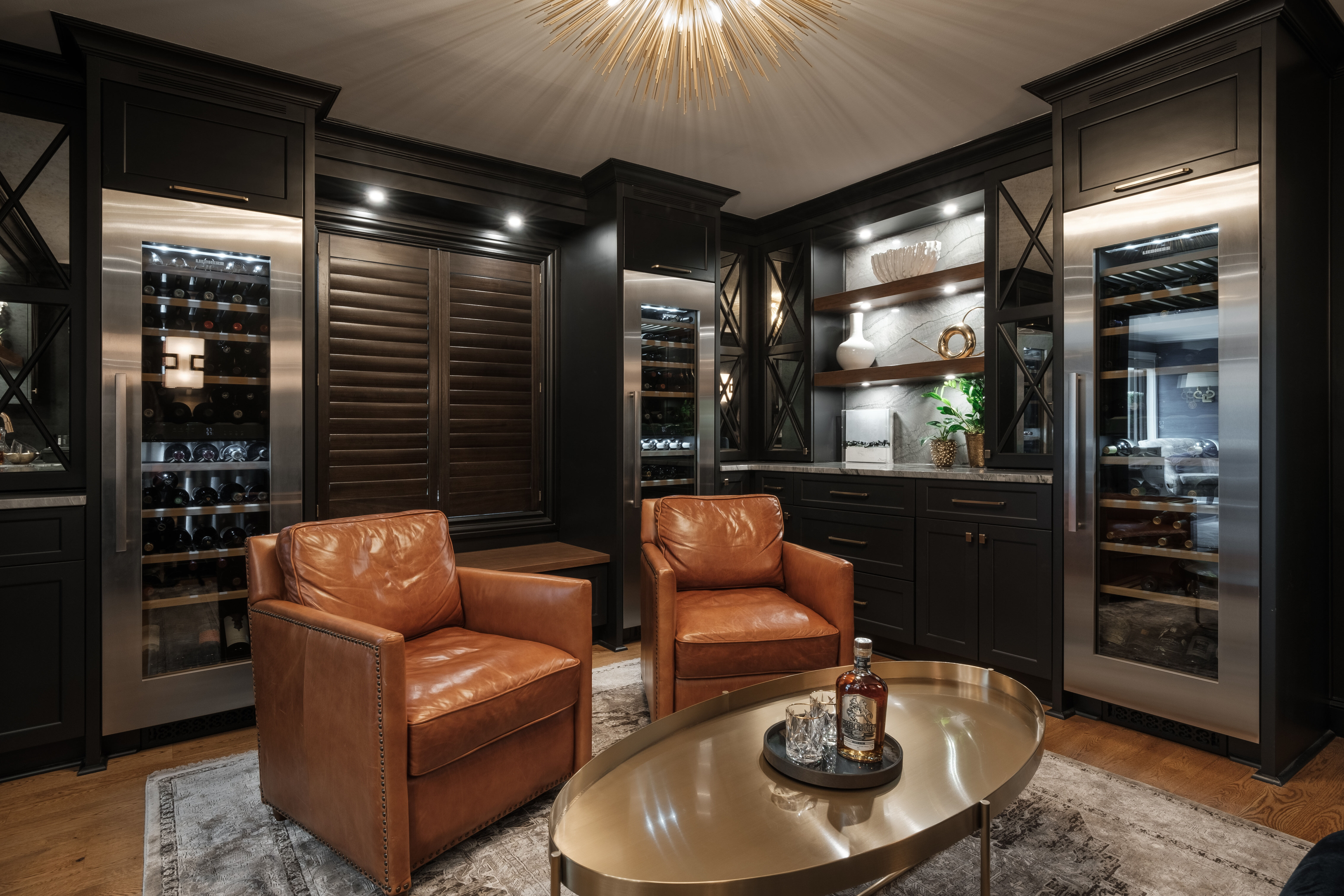 Custom wine room in Greensboro, NC by Wolfe Homes