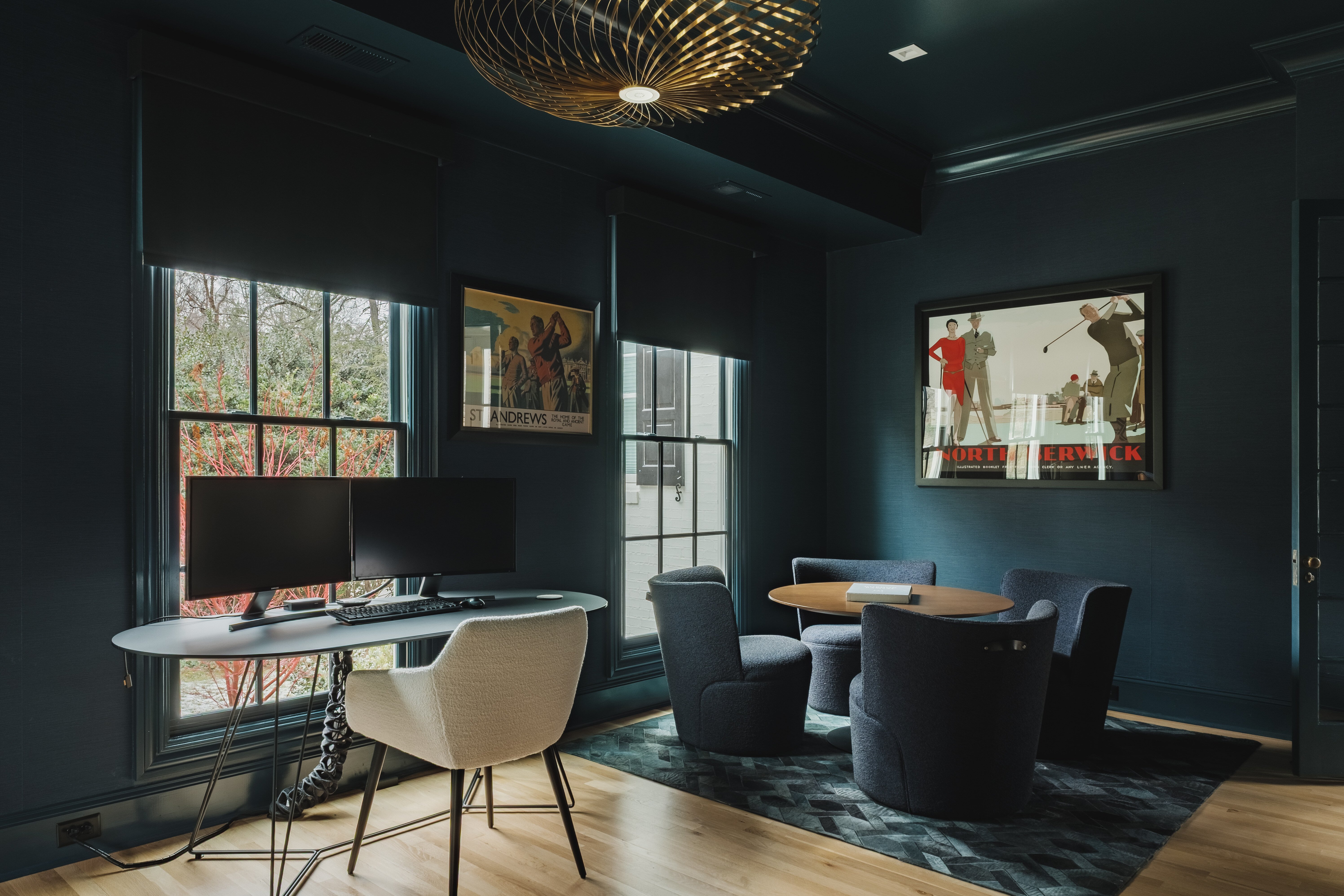 Elegant modern home office in High Point, NC by Wolfe Homes